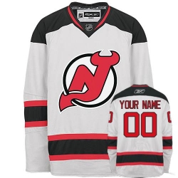 Youth Reebok New Jersey Devils Customized Premier White Away NHL Jersey