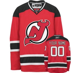 Women's Reebok New Jersey Devils Customized Authentic Red Home NHL Jersey