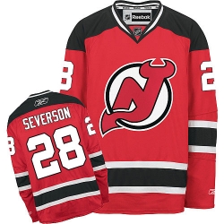 Damon Severson Reebok New Jersey Devils Authentic Red Home NHL Jersey