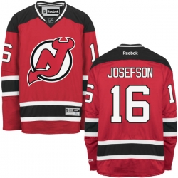Jacob Josefson Reebok New Jersey Devils Premier Red Home Jersey