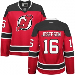 Jacob Josefson Women's Reebok New Jersey Devils Authentic Red Home Jersey