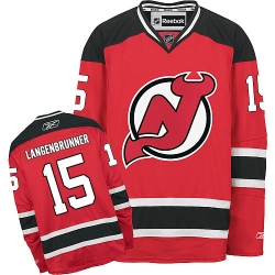 Jamie Langenbrunner Reebok New Jersey Devils Authentic Red Home NHL Jersey