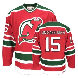 Jamie Langenbrunner CCM New Jersey Devils Premier Red/Green Team Classic Throwback NHL Jersey