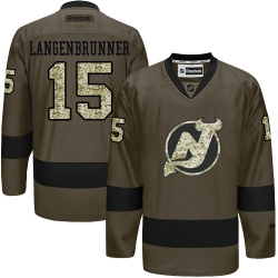 Jamie Langenbrunner Reebok New Jersey Devils Premier Green Salute to Service NHL Jersey