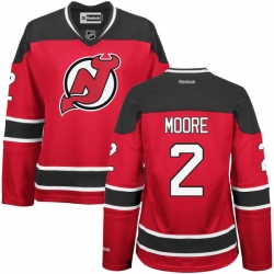 John Moore Women's Reebok New Jersey Devils Authentic Red Home Jersey