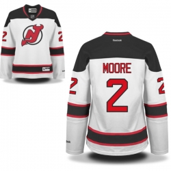 John Moore Women's Reebok New Jersey Devils Authentic White Away Jersey