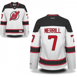 Jon Merrill Women's Reebok New Jersey Devils Authentic White Away Jersey