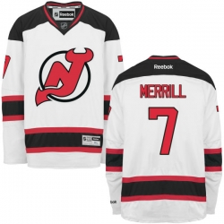 Jon Merrill Youth Reebok New Jersey Devils Authentic White Away Jersey
