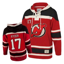 Michael Ryder New Jersey Devils Premier Red Old Time Hockey Sawyer Hooded Sweatshirt