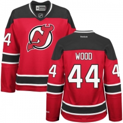 Miles Wood Women's Reebok New Jersey Devils Premier Red Home Jersey