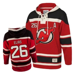 Patrik Elias New Jersey Devils Premier Red Old Time Hockey Sawyer Hooded Sweatshirt