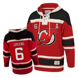 Andy Greene New Jersey Devils Premier Green Old Time Hockey Red Sawyer Hooded Sweatshirt