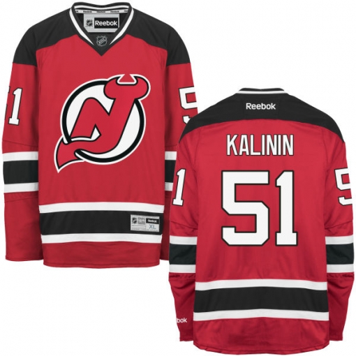 Sergey Kalinin Reebok New Jersey Devils Premier Red Home Jersey