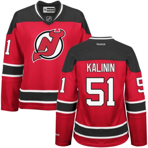 Sergey Kalinin Women's Reebok New Jersey Devils Authentic Red Home Jersey