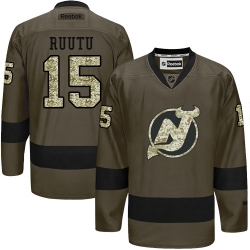 Tuomo Ruutu Reebok New Jersey Devils Authentic Green Salute to Service NHL Jersey