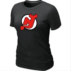 Women's New Jersey Devils Black NHL Big & Tall Logo T-Shirt -