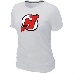 Women's New Jersey Devils White NHL Big & Tall Logo T-Shirt -