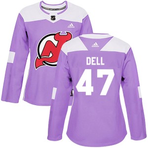 Aaron Dell Women's Adidas New Jersey Devils Authentic Purple Fights Cancer Practice Jersey