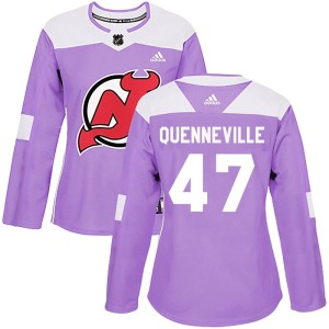 John Quenneville Women's Adidas New Jersey Devils Authentic Purple Fights Cancer Practice Jersey