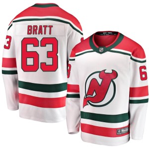 Jesper Bratt Men's Fanatics Branded New Jersey Devils Breakaway White Alternate Jersey