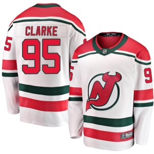 Graeme Clarke Men's Fanatics Branded New Jersey Devils Breakaway White Alternate Jersey