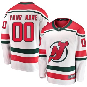 Custom Men's Fanatics Branded New Jersey Devils Breakaway White Custom Alternate Jersey