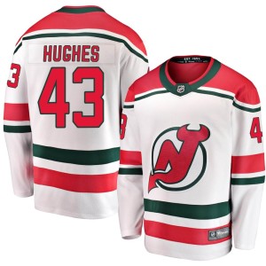 Luke Hughes Men's Fanatics Branded New Jersey Devils Breakaway White Alternate Jersey