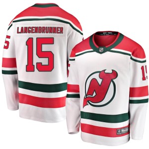Jamie Langenbrunner Men's Fanatics Branded New Jersey Devils Breakaway White Alternate Jersey