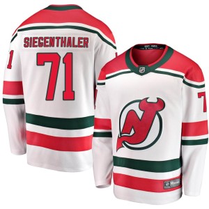 Jonas Siegenthaler Men's Fanatics Branded New Jersey Devils Breakaway White Alternate Jersey