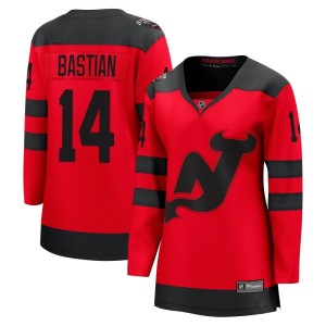 Nathan Bastian Women's Fanatics Branded New Jersey Devils Breakaway Red 2024 Stadium Series Jersey
