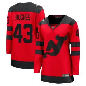 Luke Hughes Women's Fanatics Branded New Jersey Devils Breakaway Red 2024 Stadium Series Jersey