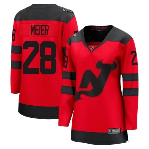 Timo Meier Women's Fanatics Branded New Jersey Devils Breakaway Red 2024 Stadium Series Jersey