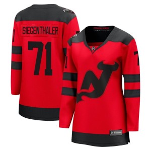 Jonas Siegenthaler Women's Fanatics Branded New Jersey Devils Breakaway Red 2024 Stadium Series Jersey