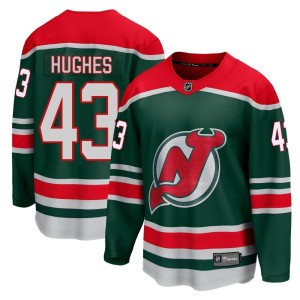Luke Hughes Youth Fanatics Branded New Jersey Devils Breakaway Green 2020/21 Special Edition Jersey