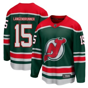 Jamie Langenbrunner Youth Fanatics Branded New Jersey Devils Breakaway Green 2020/21 Special Edition Jersey