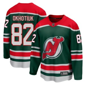Nikita Okhotiuk Youth Fanatics Branded New Jersey Devils Breakaway Green 2020/21 Special Edition Jersey