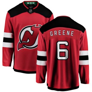 Andy Greene Men's Fanatics Branded New Jersey Devils Breakaway Green New Jersey Red Home Jersey
