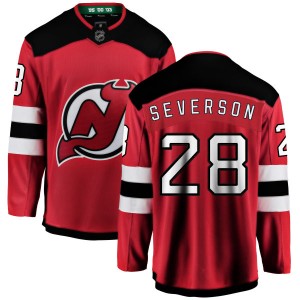 Damon Severson Men's Fanatics Branded New Jersey Devils Breakaway Red New Jersey Home Jersey