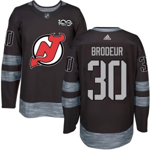 Martin Brodeur Men's New Jersey Devils Authentic Black 1917-2017 100th Anniversary Jersey