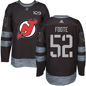 Cal Foote Men's New Jersey Devils Authentic Black 1917-2017 100th Anniversary Jersey