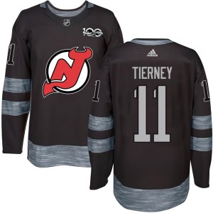 Chris Tierney Men's New Jersey Devils Authentic Black 1917-2017 100th Anniversary Jersey