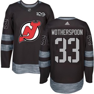 Tyler Wotherspoon Men's New Jersey Devils Authentic Black 1917-2017 100th Anniversary Jersey