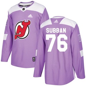 P.K. Subban Youth Adidas New Jersey Devils Authentic Purple Fights Cancer Practice Jersey