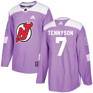 Matt Tennyson Youth Adidas New Jersey Devils Authentic Purple Fights Cancer Practice Jersey