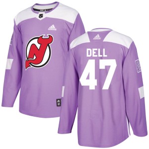 Aaron Dell Men's Adidas New Jersey Devils Authentic Purple Fights Cancer Practice Jersey