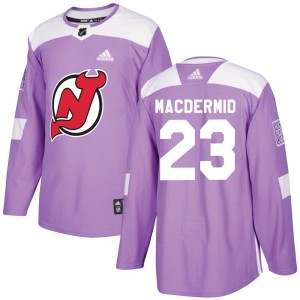 Kurtis MacDermid Men's Adidas New Jersey Devils Authentic Purple Fights Cancer Practice Jersey