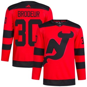 Martin Brodeur Men's Adidas New Jersey Devils Authentic Red 2024 Stadium Series Primegreen Jersey