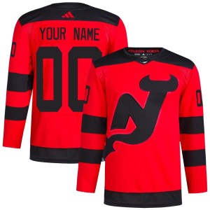 Custom Men's Adidas New Jersey Devils Authentic Red Custom 2024 Stadium Series Primegreen Jersey
