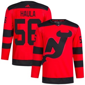 Erik Haula Men's Adidas New Jersey Devils Authentic Red 2024 Stadium Series Primegreen Jersey