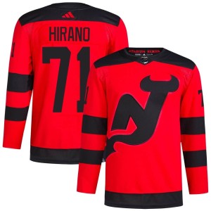 Yushiroh Hirano Men's Adidas New Jersey Devils Authentic Red 2024 Stadium Series Primegreen Jersey